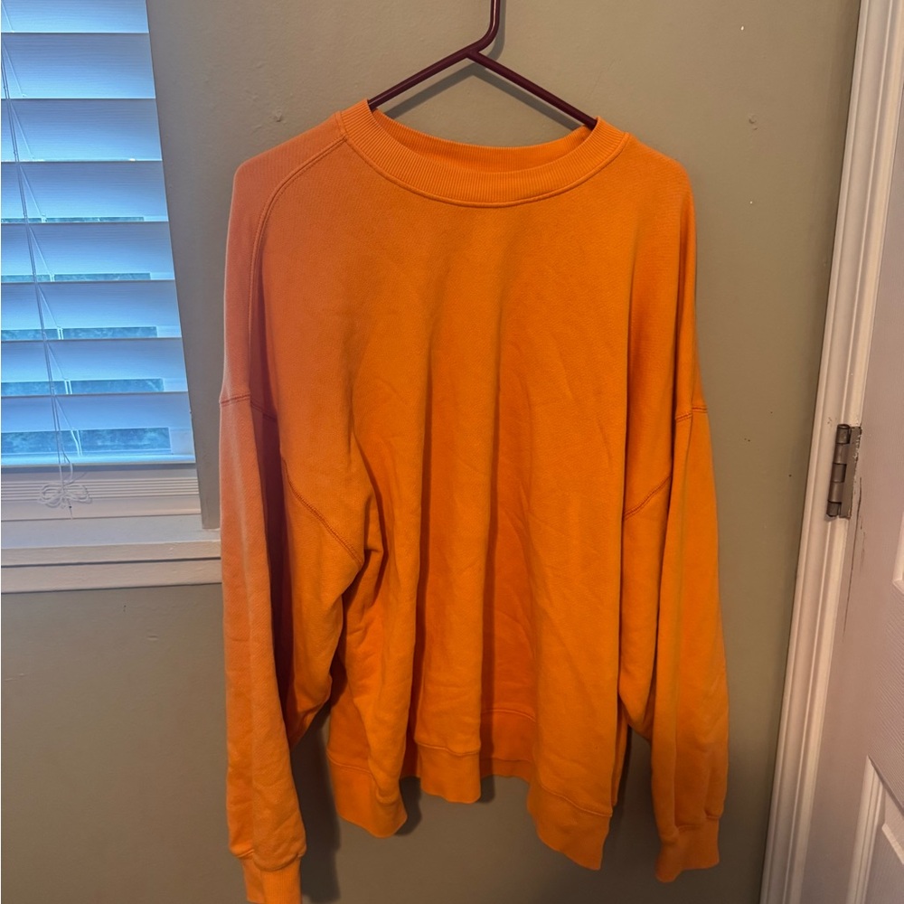 Vibrant Orange Crewneck Sweater for Men